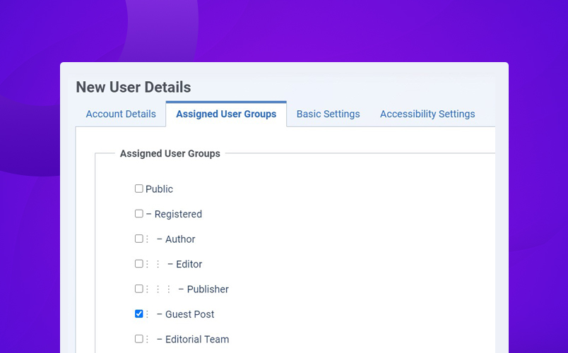 add new user in Joomla