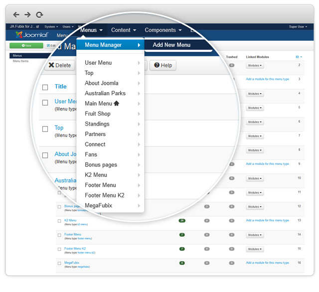 Create a new menu Create a new menu