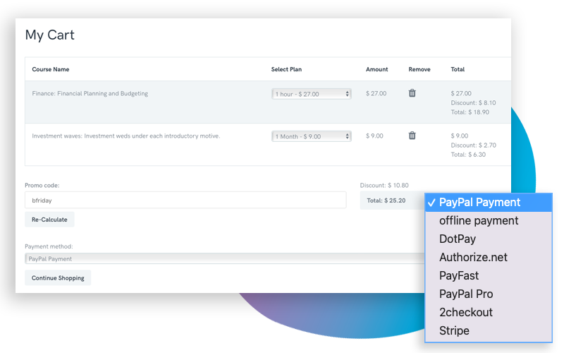 Joomla LMS extension payment gateways Guru Joomla LMS payments