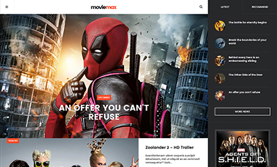 Movies news magazine Joomla template - JA Moviemax