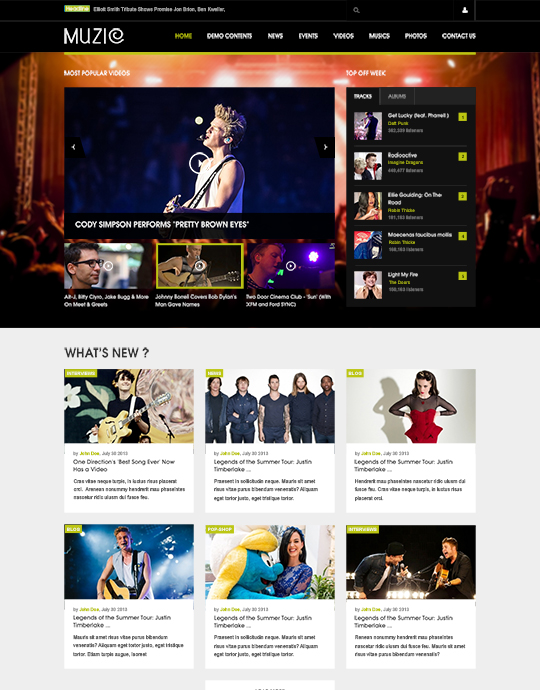 Music Joomla template green theme - JA Muzic