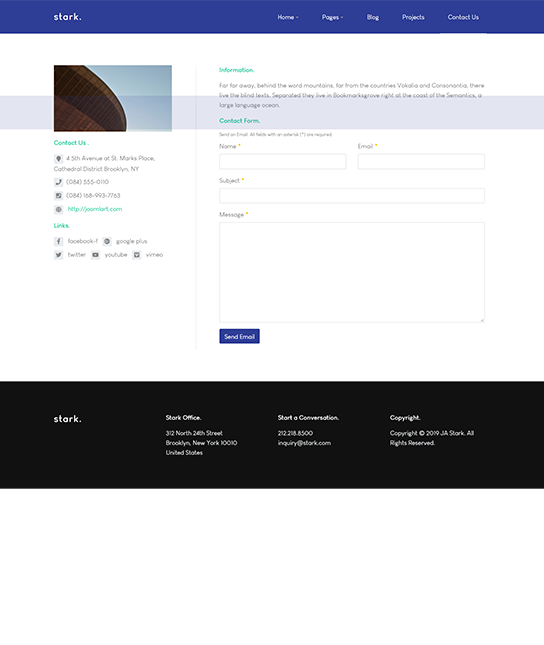 Free busines joomla template contact page - JA Stark