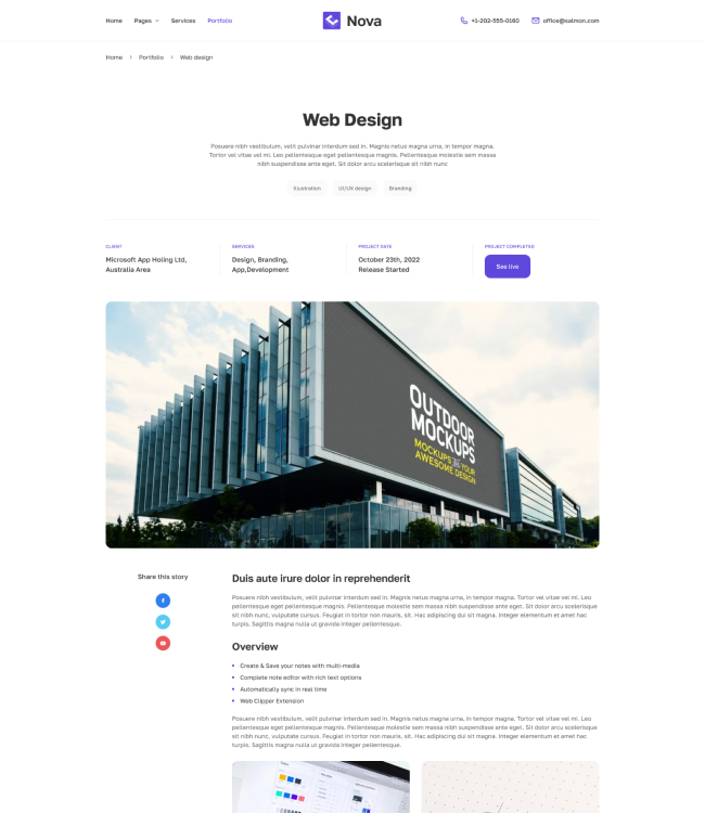 Business Joomla template project details - JA Nova